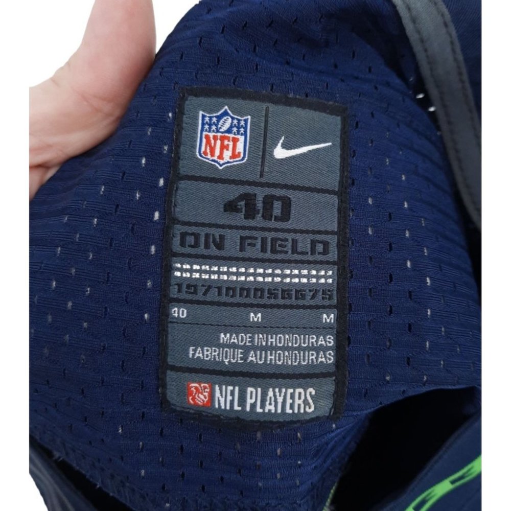 Nike NFL On Field Seattle Seahawks 11 Percy Harvin Blue Team Jersey Mens Size 40 - Picture 8 of 12